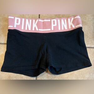 PINK Black and Pink Yoga Shorts. Size: Small